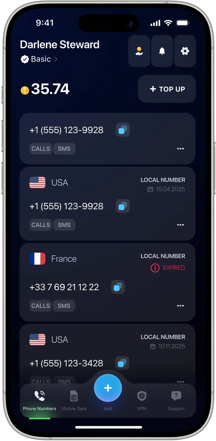 screenshot dell’app eSIM di eSIM Plus