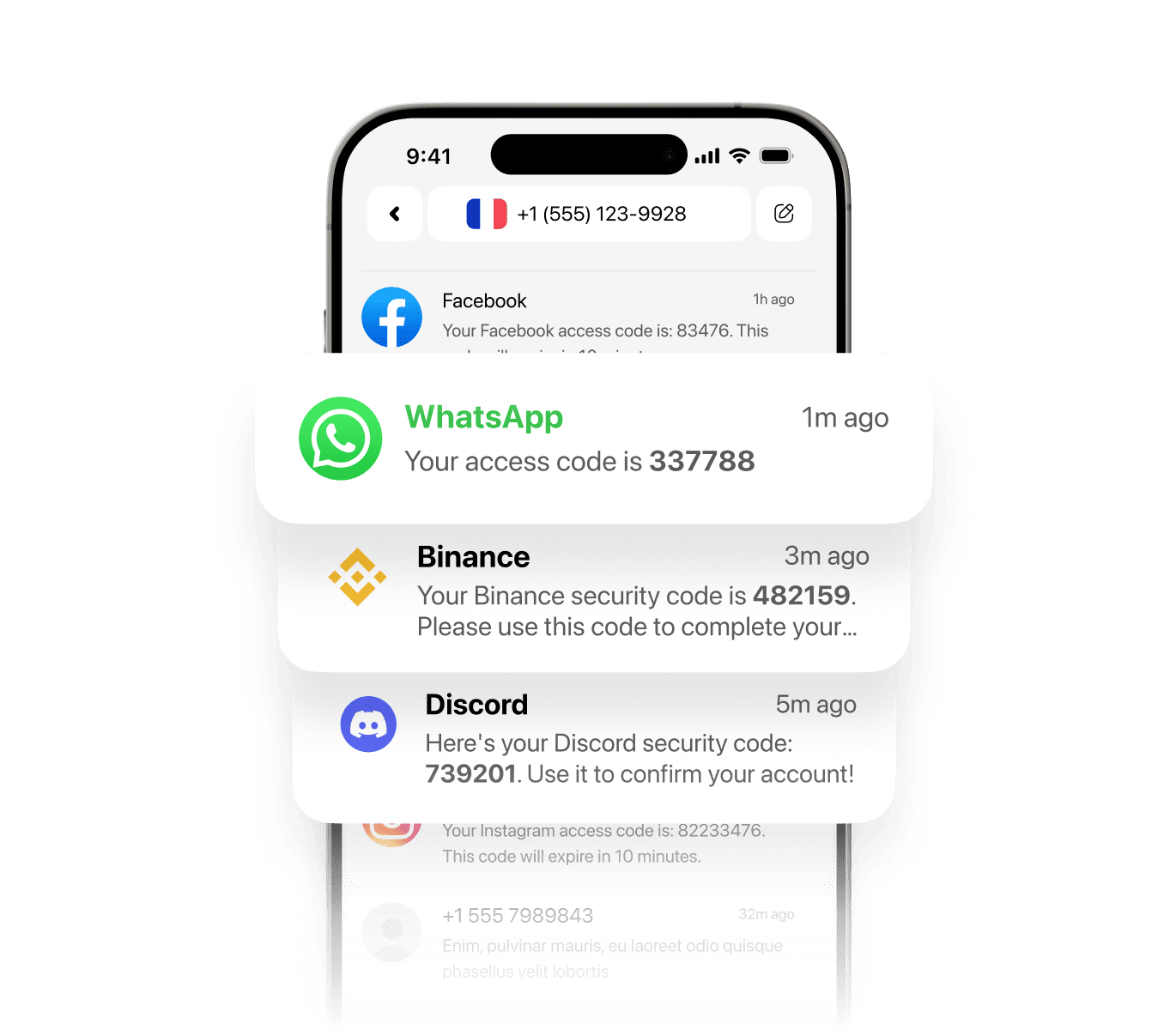 dashboard del numero di telefono virtuale